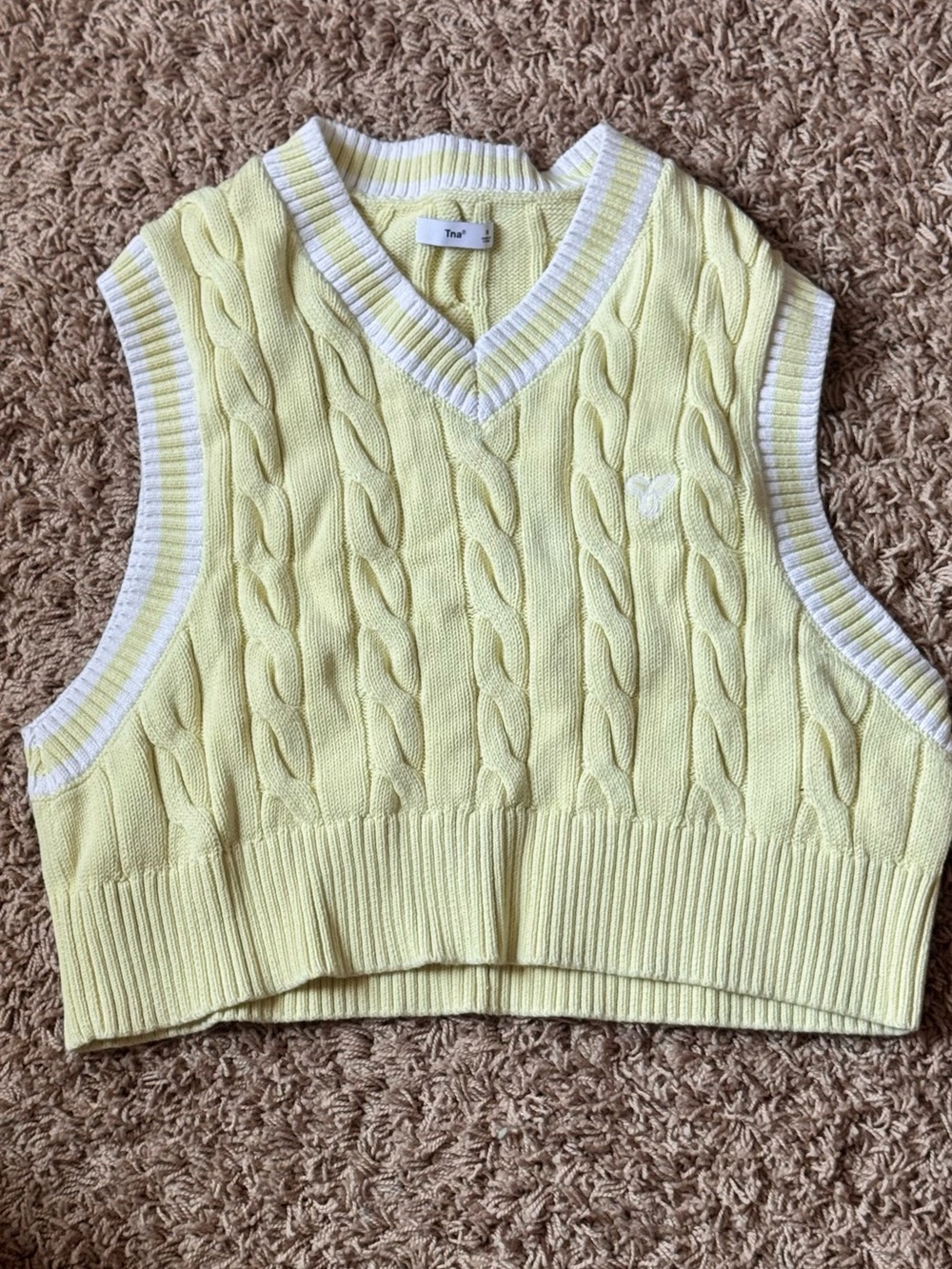 Aritzia TNA sweater vest in neon yellow Size S